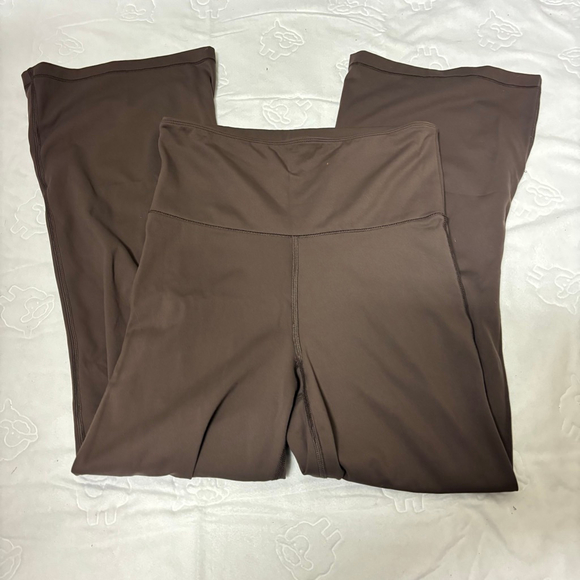 Aero Pants - Women's Aero Brown Wide Leg Leggings Cropped/Short M 27 inseam super high waist